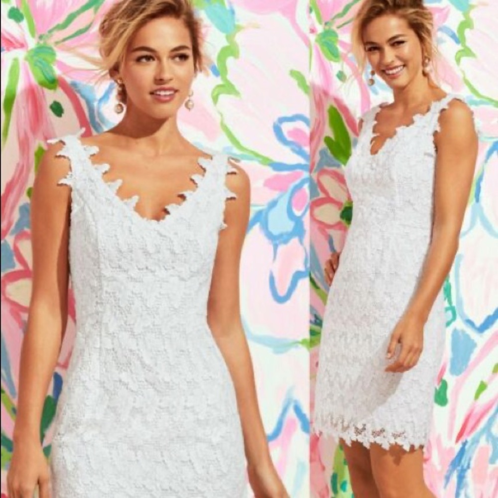 Lilly Pulitzer white lace butterfly dress bridal wedding